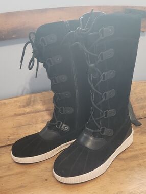 Tall Black Suede Boots